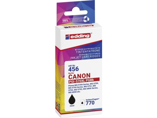 Edding EDD-456, Svart, 22 ml, 1 stykker, 770 sider, Enkeltpakke
