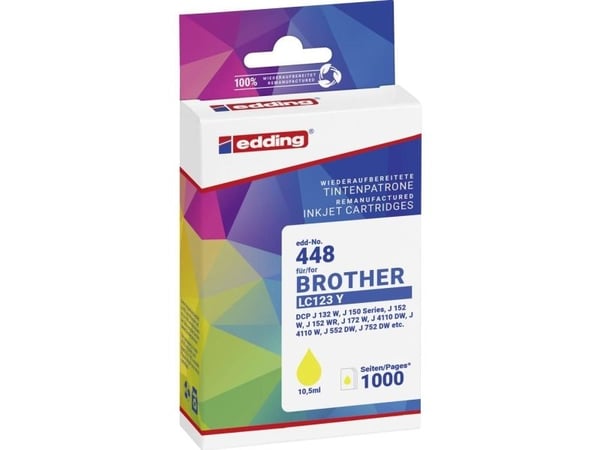 Edding EDD-448, Gult, 10,5 ml, 1 stykker, 1000 sider, Enkeltpakke