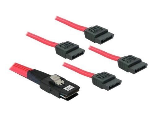 Delock - SATA/SAS-kabel - 36-pins 4i Mini MultiLane (hann) til SATA (hann) - 1 m