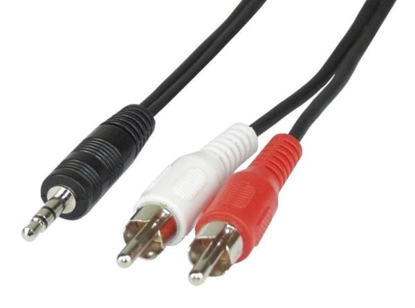 Goobay 50018, 3.5mm, Hankjønn, 2 x RCA, Hankjønn, 1,5 m, Sort