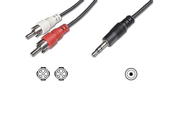 Goobay 50441, 3.5mm, Uros, 2 x RCA, Uros, 10 m, Musta, Punainen, Valkoinen