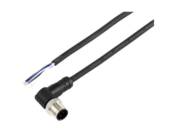 TRU COMPONENTS TC-12833136 Anturin / toimilaitteen liitäntäkaapeli M12 Napaluku (RJ): 4 Pistoke, kulmikas 2 m 1 kpl 1 kpl