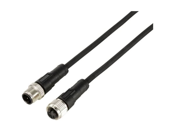 TRU COMPONENTS M12 sensor-/aktuatorförlängningskabel med rak anslutning, 2 m (TC-12833104)
