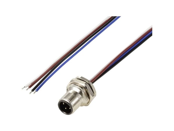 TRU COMPONENTS TC-12833072 Anturi/toimilaitteen uppoasennusliitin M12 Nastojen lukumäärä (RJ): 4 0,5 m 1 kpl 1 kpl