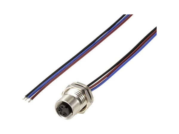 TRU COMPONENTS TC-12833056 Anturi/toimilaitteen uppoasennettava pistorasia M12 Navan numero (RJ): 3 0,5 m 1 kpl 1 kpl