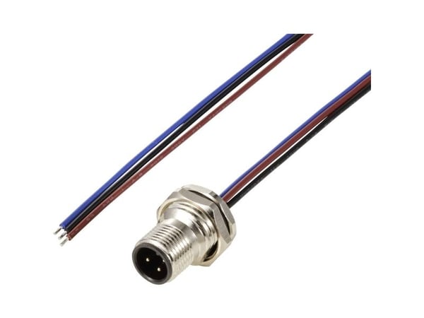TRU COMPONENTS TC-12833060 Anturi/toimilaitteen uppoasennusliitin M12 Nastojen lukumäärä (RJ): 3 0,5 m 1 kpl 1 kpl