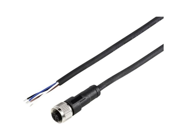 TRU COMPONENTS TC-12833000 Anturin / toimilaitteen liitäntäkaapeli M12 Napaluku (RJ): 4 Kytkin, suora 2 m 1 kpl 1 kpl