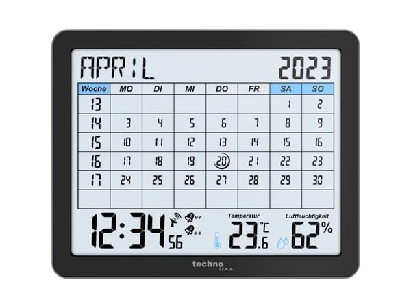 Technoline WT 2600, Digital vekkerklokke, Rektangel, Svart, Sølv, Innendørs, 12/24h, F, °C