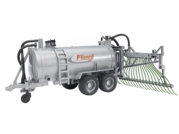 Bruder Fliegl barrel trailer with spread tubes toy