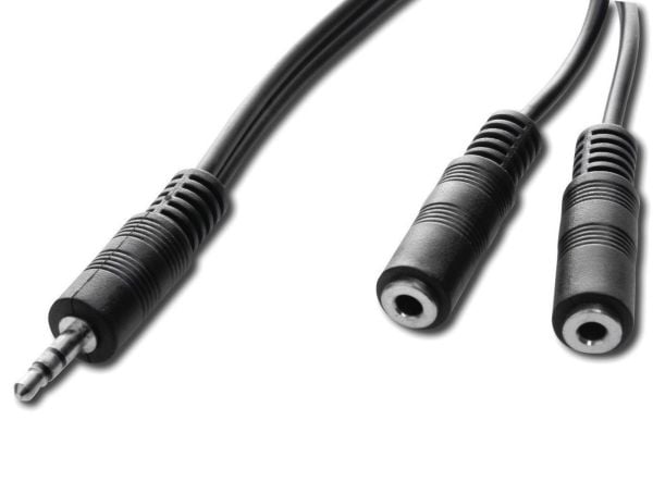 Goobay AVK 317-020 0.2m, 3.5mm, Hankjønn, 2 x 3.5mm, Hunkjønn, 0,2 m, Sort