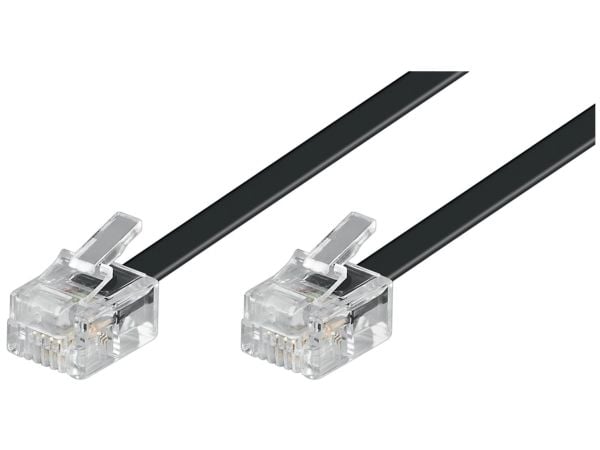 Goobay 50317, 3 m, RJ-11, RJ-11, Sort, Hankjønn, Hankjønn