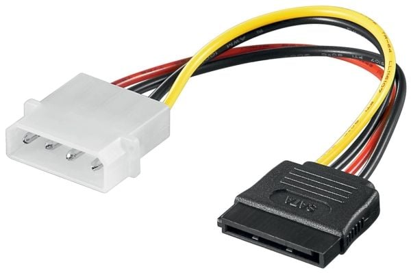 Goobay CAK SATA 4P/S-ATA power adapter, 0,13 m, Honkoppling, Honkoppling, Multifärg