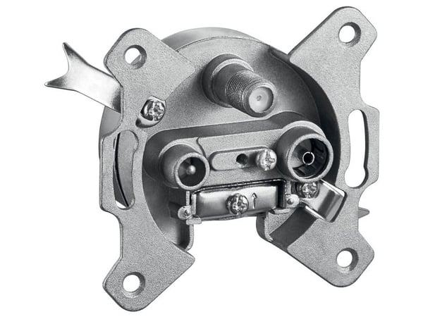 Goobay 67046, TV + SAT, 2400 MHz, 3,5 dB, 75 ohm (O), Silver, Metall