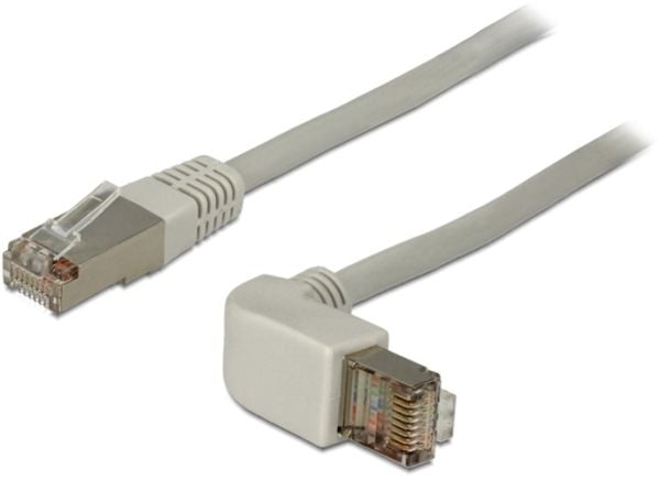 Delock - Koblingskabel - RJ-45 (hann) til RJ-45 (hann) - 1 m - S/FTP - CAT 6a - vinklet, halogenfri - grå