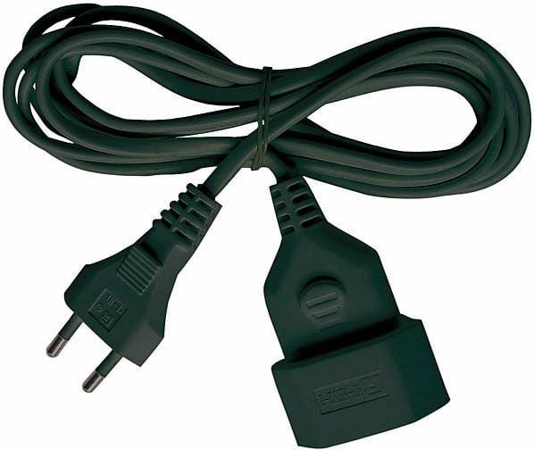 brennenstuhl H03VVH2-F 2x0.75 - Jatkojohto verkkovirralle - IEC 60906-1 (naaras) - Europlug (uros) - 5 m - litteä - musta