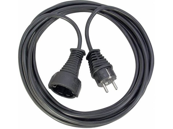 Brennenstuhl BN-EXT02, 25 m, Sisätila, Suora, IP20, Polyvinyylikloridi (PVC), Musta
