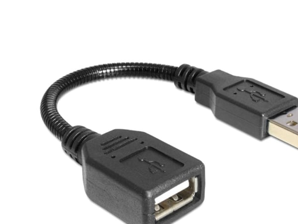 Delock - USB-forlengelseskabel - USB (hann) til USB (hunn) - USB 2.0 - 16 cm - svart