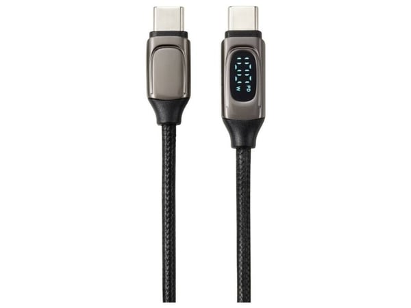 Renkforce RF-6249318, 1 m, USB C, USB C, USB 2.0, 0,48 Gbit/sek., Sort, Metallic