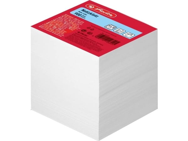 Herlitz 146225, kvadratisk, hvit, papir, 90 mm, 90 mm, 900 ark