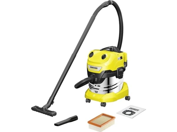 Kärcher WD 4-18 S Dual - Støvsuger - kanister - pose / uten pose - gul - ingen batteri, ingen lader