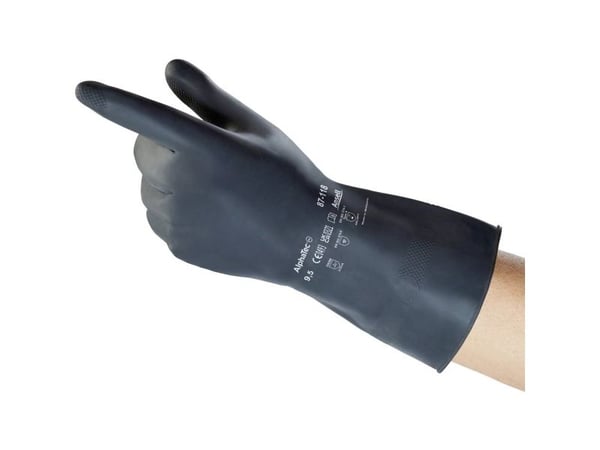 Ansell 87118085 AlphaTec Natural Latex Chemical Glove Koko (käsineet): 8,5 EN 21420:2020 1 pari Ansell 87118085 AlphaTec Natural Latex Chemical Glove Koko (käsineet): 8,5 EN 21420:2020 1 pari