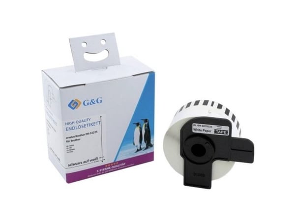 G&G etiketter (endlos) kompatibel med Brother DK-22225 38 mm x 30,48 m termodirekte papir hvit 1 stk. (ET-B-G-22225)