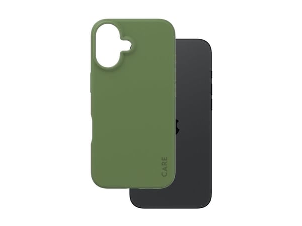 CARE by PanzerGlass - Baksidedeksel for mobiltelefon - resirkulert plast - skarp grønn - for Apple iPhone 16