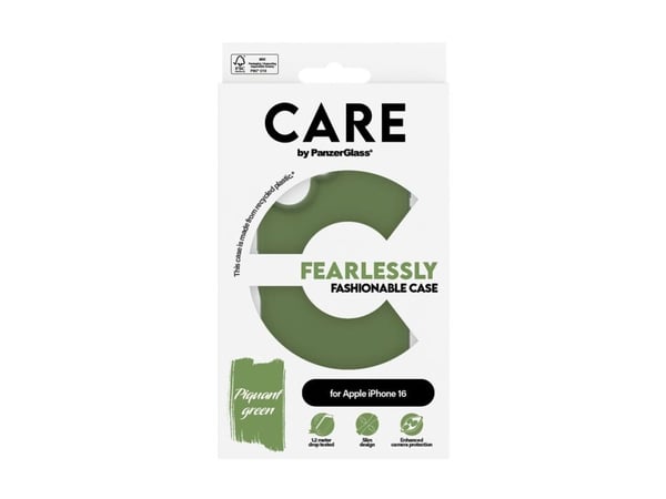 PanzerGlass CARE™ by ® Case Green iPhone 16, Suojus, Apple, Apple - iPhone 16, Vihreä