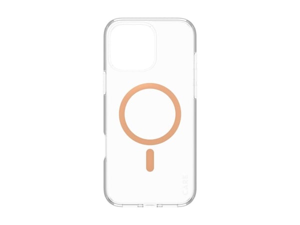 CARE by PanzerGlass Urban Combat - Baksidedeksel for mobiltelefon - MagSafe-samsvar - resirkulert plast - ferskenfarge, gjennomsiktig - for Apple i...