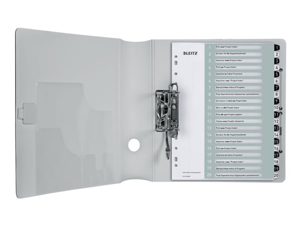 Leitz WOW Extra Wide - Inndeler - 20 deler - fortrykt: 1-20 - for A4 (210 x 297 mm) - svart, hvit