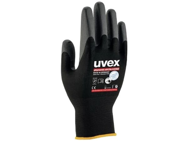 Uvex phynomic airLite A ESD, Verkstedhansker, Svart, Blå, Voksen, Voksen, Unisex, Ingen mønster