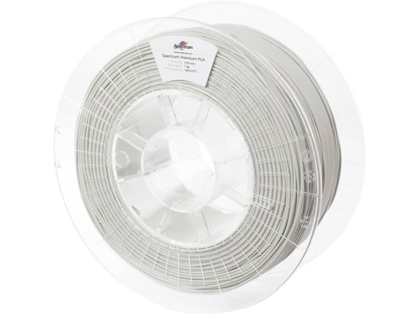 Spectrum Filaments 80115 PLA Premium Filament PLA-plast lugtsvag 1.75 mm 1000 g Lysegrå, Grå 1 stk