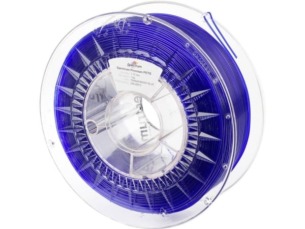Spectrum 3D Filament PETG Premium 175mm Transparent Blå 1kg