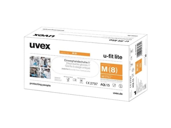 uvex u-fit lite 6016807 100 st Engångshandske Storlek (handskar): S EN 420:2003+A1:2009, EN 374-1:2016+A1:2018, EN 374-5:2016, EN 374-4