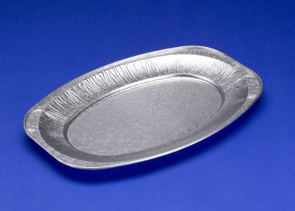 Cateringfad, Plus Pack, Oval 351 x 243 x 21 mm, aluminium, aluminium SMALL, pakke a 10 stk Fødevareg