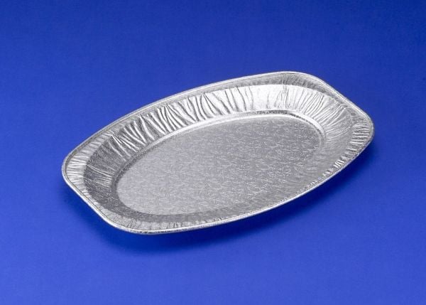Cateringfad, Plus Pack, Oval 430 x 287 x 26 mm, aluminium, aluminium Medium, pakke a 10 stk Fødevare