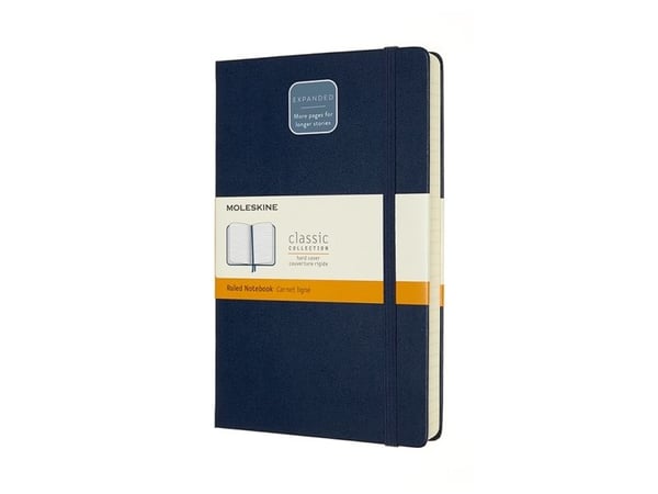 Moleskine-anteckningsbok MOLESKINE Classic L 13x21 cm, linjer, hårt omslag, sapphire blue, 400 sidor, blå