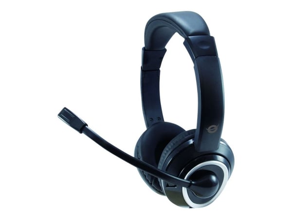 Conceptronic POLONA02BA - Hodesett - on-ear - kablet - 3,5 mm jakk - svart
