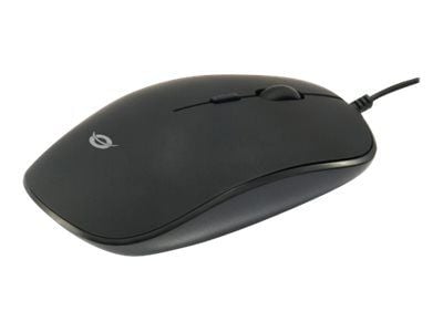Conceptronic REGAS E4 - Mus - høyre- og venstrehåndet - optisk - 4 knapper - kablet - USB - svart