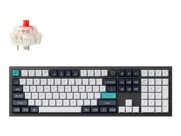 Keychron Q6 Max - Tastatur - QMK/VIA, fullt sammensatt knapp, mekanisk - 100% - full size - bakgrunnsbelyst - trådløs - Bluetooth 5.1, 2.4 GHz, USB...