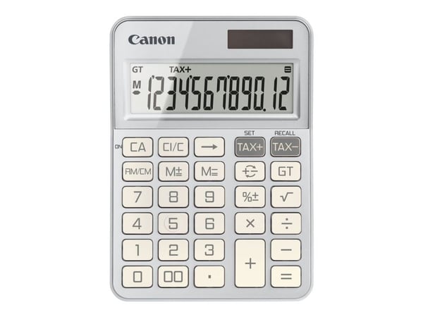 Canon KS-125KB - Skrivebordskalkulator - 12 sifre - solpanel, batteri - sølv