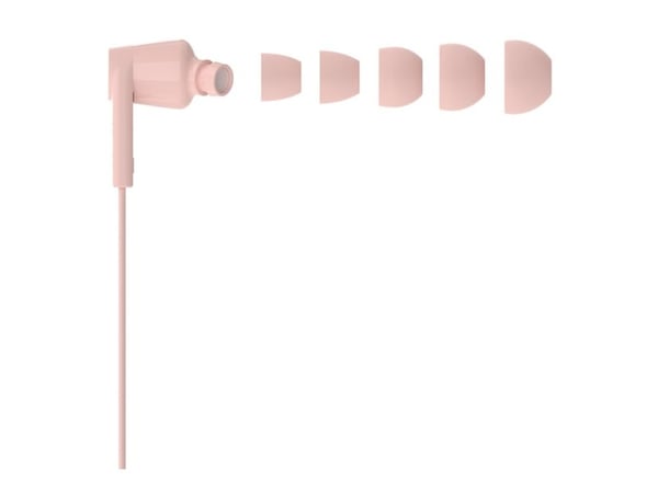 Belkin SoundForm - Ørepropper med mikrofon - i øret - kablet - USB-C - lydisolerende - rosa