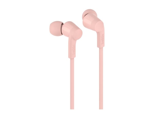 Belkin SoundForm - Ørepropper med mikrofon - i øret - kablet - USB-C - lydisolerende - rosa