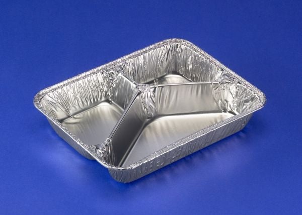 Alubakke 3-rum 210/290/490 ml 227x178x39 mm,100 stk/pk Alubakke 3-rum 210/290/490 ml 227x178x39 mm,100 stk/pk