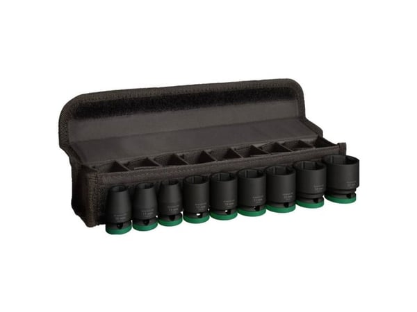 Bosch 2 608 003 038, Støpselsett, 1/2", Metrisk, 9 hoder, 10,11,13,17,19,21,22,24,27 mm, Boks