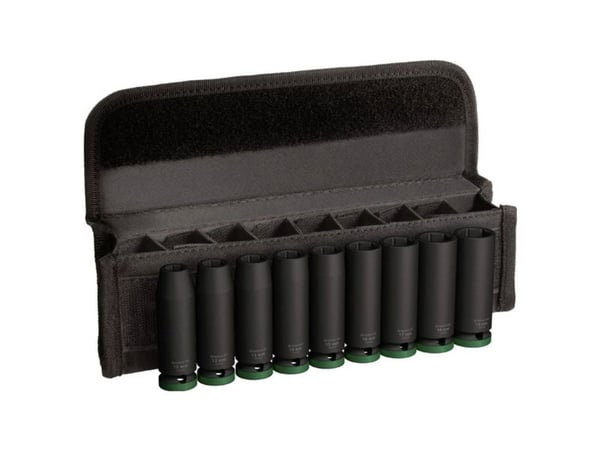 Bosch 2 608 003 039, Hylssats, 1/2", Metrisk, 9 huvuden, 10,12,13,14,15,16,17,18,19 mm, 77 mm