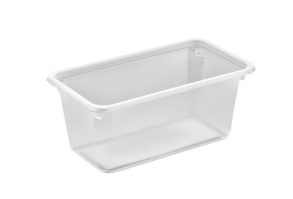 Plastbakke, Færch, K 2182-1G, 1-rums Rektangulær kapacitet 860ml,178x98x75mm PP, transparent, karton