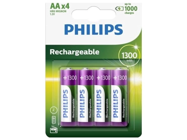 Philips Multilife R6B4A130 - Batteri 4 x AA-type - NiMH - (ladbare) - 1300 mAh
