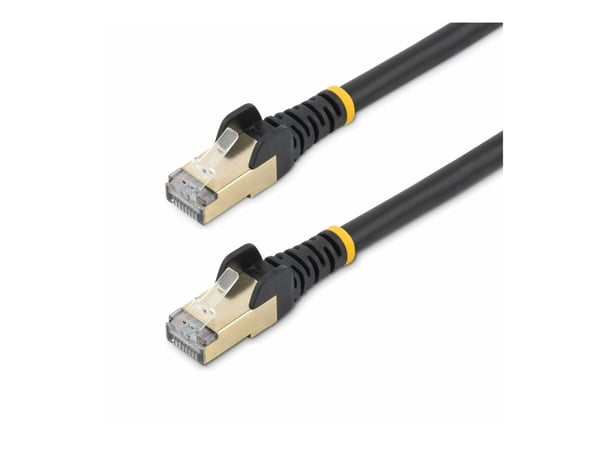 Startech 1.5m CAT6A Ethernet Cable, 10 Gigabit Shielded Snagless RJ45 100W PoE Patch Cord, CAT 6A 10GbE STP Network Cable w/Strain Relief, Black, U...