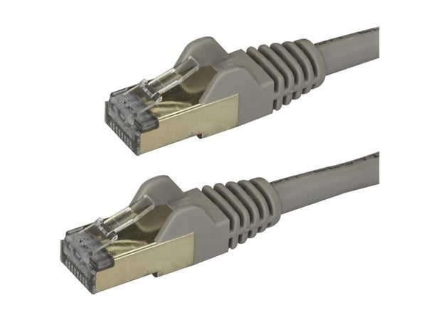 Startech 1.5m CAT6A Ethernet Cable, 10 Gigabit Shielded Snagless RJ45 100W PoE Patch Cord, CAT 6A 10GbE STP Network Cable w/Strain Relief, Grey, UL...
